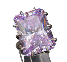 925 Silver Vintage Beautiful Purple Cubic Zirconia Ring Sz 6.5 RG26089