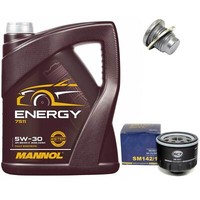 MotoröL Set 5W-30 5 Liter + ÖLfilter + ÖLablassschraube FüR Opel Vivaro Movano
