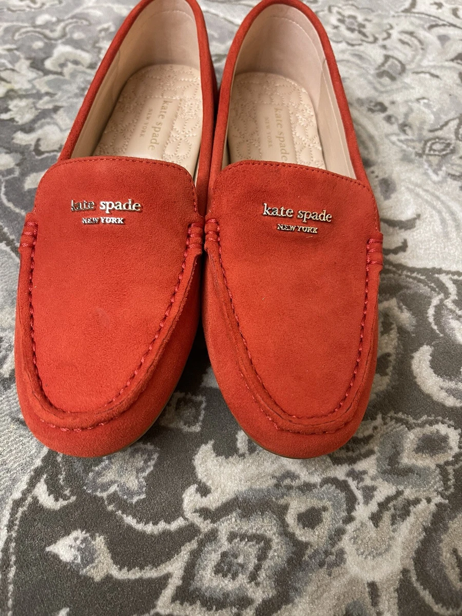 Kate Spade Suede Dakota Loafer Shoes Women Orange Leather Slip On Shoe 6.5B  NWOB | eBay