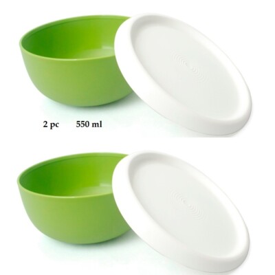 Tupperware Blossom bowl 550 ml 2 pc Snacking, Storage, Serving Food Bowl green