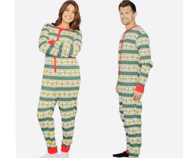 The Grinch Christmas Pajamas Adult One Piece Unisex Medium New! | eBay