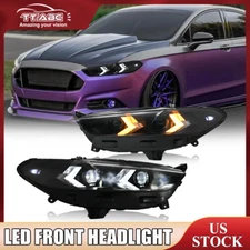 Full LED Headlights For Ford Fusion Halogen 2013-2016 Head Front Lamps Assembly
