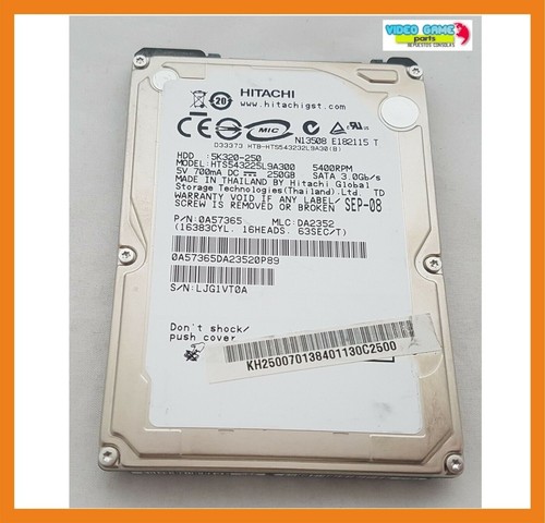 Disk Festplatte Hitachi 250GB 5400RPM 2.5' HDD SATA HTS543225L9A300 Gebraucht