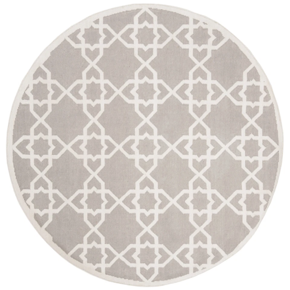 SAFAVIEH Dhurries DHU548G Handwoven Grey / Ivory Rug - Image 4 of 4