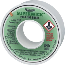 MG Chemicals 443 (#3) 25 Foot Roll 0.080" (2.0mm) Fine Braid Solder Wick