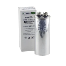 60 MFD 440 Volt Round Run Capacitor - TradePro - 60/440