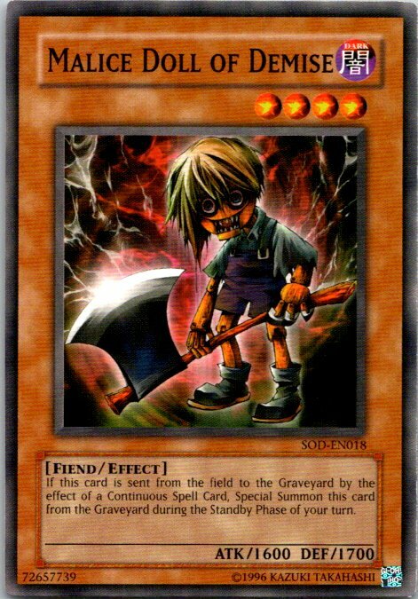Malice Doll Of Demise SOD-EN018 Yu-Gi-Oh! Card Light Play