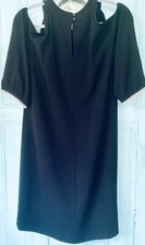 Nine West Little Black Dress SZ6 Cold Shoulder Rhinestones Black Tie Elegance