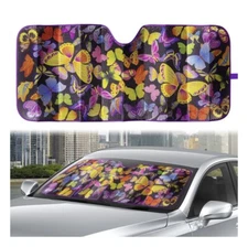 AUTO DRIVE Butterfly Car Windshield Accordion Sun Shade Reversible Universal Fit