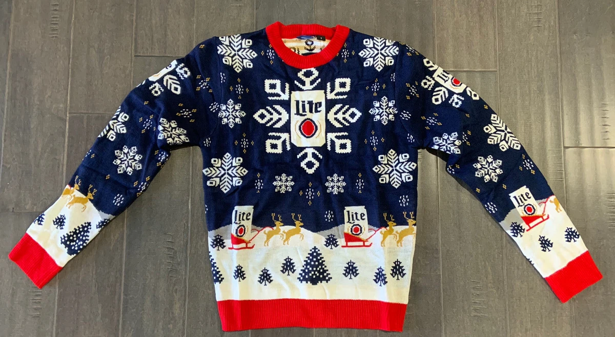 Miller lite christmas sweater amazon sale