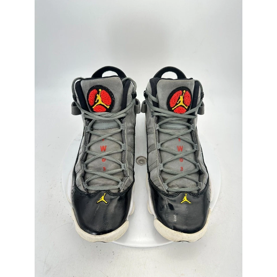 Nike Jordan 6 Rings Men Size 9 Sneaker Shoes Smoke Gray Black Red 322992-022 - Image 4 of 4