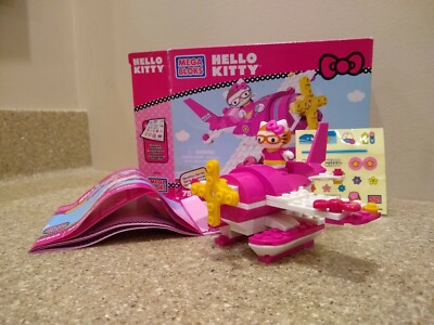 Mega Bloks 10933 Hello Kitty Vacation Series Airplane- Retired Box  Incomplete