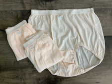 3 NEW Vintage QUALITY Brand Nude COTTON Blend GRANNY PANTIES Mushroom Sz 13