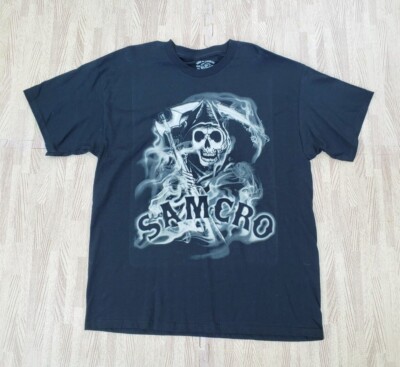   Sons Of Anarchy SAMCRO Black Short Sleeve Shirt // Men's XL // Grim Reaper FX