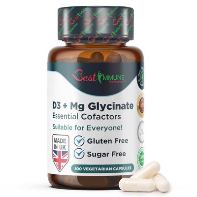 Magnesiumglycinat + D3 Essential Cofaktoren Komplex Premium Qualität Natur