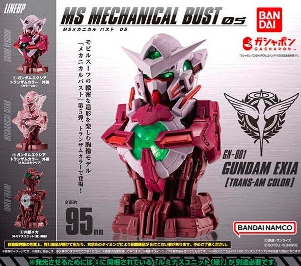 Gundam MS Mechanical Bust 05 GUNDAM EXIA TRANS-AM SET of