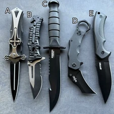 Outdoor Camping Folding Pocket Knife Tactical Fixed Blade Hunting Survival Knife