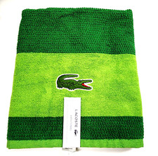 NEW LACOSTE GREEN STRIPE TEXTURE COTTON LOOPS BATH TOWEL-30"X 52"