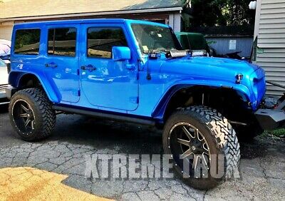 Painted Blue 07 18 Jeep Wrangler Jk Wide Fender Flares Pbj Hydro Color Match Ebay