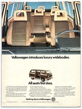 1982 Volkswagen Vintage Print Ad, Vanagon GL Luxury Widebody Van Vehicle VW VDUB