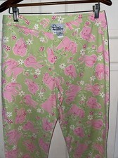 Lilly Pulitzer Cropped Pants Sz 8 Elephant  Daisy Print Capris Vintage
