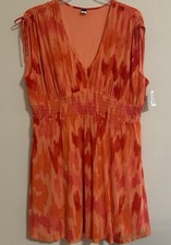 Old Navy Waist Defined Sleeveless Tie Shoulder Smocked Mesh Mini Dress Size XXL