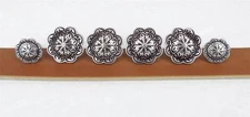 Set of 6_JEREMIAH WATT_Saddle Trim WESTERN CONCHO_Wood Screw Back_4_1.50" & 2_1"