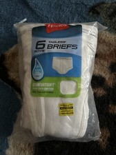 6 HANES TAGLESS BRIEFS, White Comfort Soft, Boy's Large 14-16, NEW