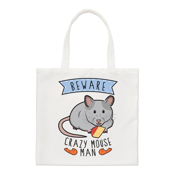 Beware VerrüCkt Maus Man Regular Tragetasche Lustiger Witz Tier Haustier-image
