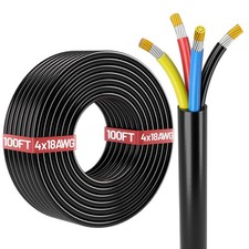 100FT 18 Gauge Wire 4 Conductor Electrical Stranded PVC Cord 18 AWG Automotive