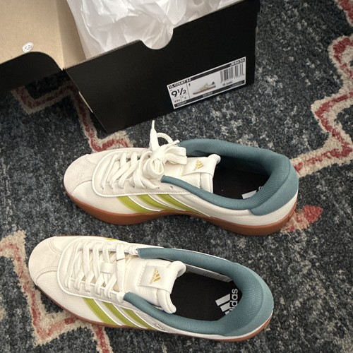 adidas VL Court 3.0 Men's Low Top Lace-Up Sneakers White/Green Gum Sole