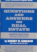 QUESTIONS AND ANSWERS ON REAL ESTATE By Robert William Semenow - Hardcover *VG+*