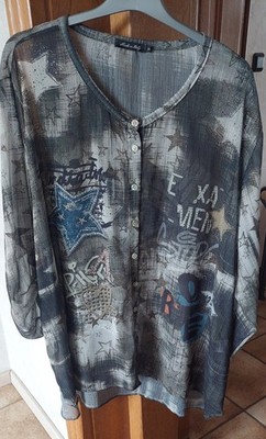 Damen Bluse Tunika, oliv grün, Gr. 52/54, Länge 80 cm, neu