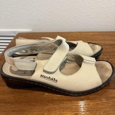 Mephisto Mobils Sandals Womens Size 41 EU Leather Wedge Comfort Hook  Loop