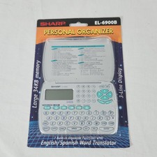 New Sharp Personal Organizer EL-6900B Silver English Spanish Translator