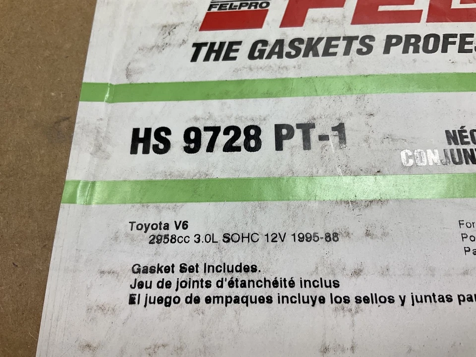 Fel-Pro HS9728PT1 Cylinder Head Gasket Set 1988-1995 Toyota 3.0L-V6 3VZ-E - Image 4 of 4
