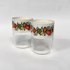 2 VTG Pyrex Spice of Life Glass Canister Stac...
