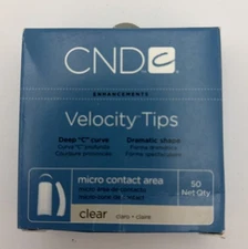 CND Velocity CLEAR NAIL TIPS for Acrylic UV Gel Size #10 50 Refill