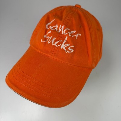 Anvil Baseballmütze Herren Verstellbar Orange Weiß Cancer Sucks Awareness