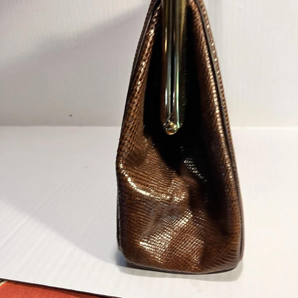 Cartera de mano de cuero de cocodrilo marca Sterling de colección excelente estado Foto 4 de 4