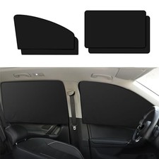 4PCS Car Window Shades, Front Side Window Protectors, Black vinyl Front/Back