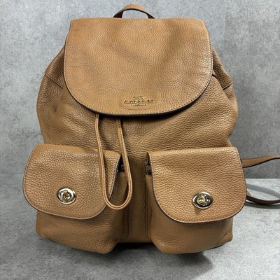 Coach Leather Billie Saddle Brown Backpack Chalk Coach Billie Backpack Coach Billie Backpack Like New  main image 3