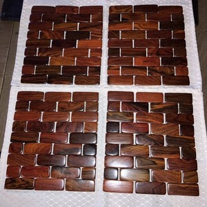 4 Costa Rica Rosewood Decor Trivets Foldable