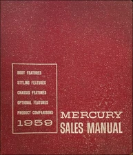 1959 Mercury Sales Manual Data Book Facts Album Features Options