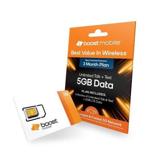 Boost Mobile - 3 Months 5GB Plan SIM Card Kit - Orange