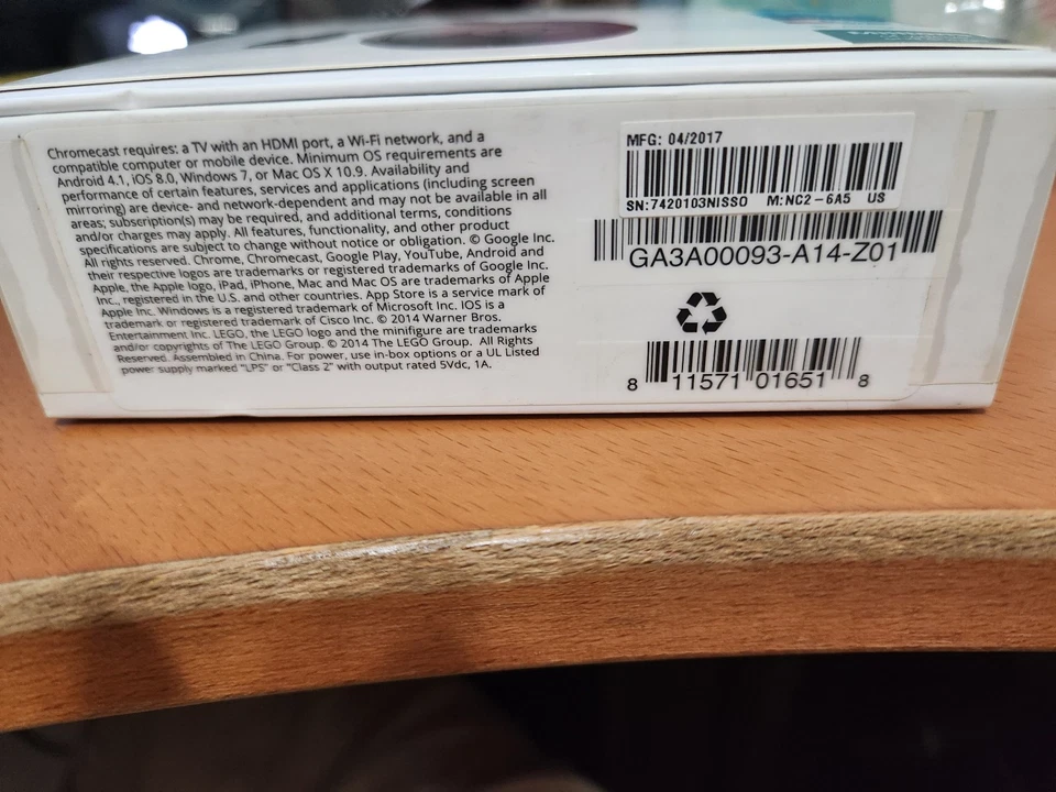 SEALED Google Chromecast 2nd Gen HD Media Streamer NC2-6A5 (GA3A00093-A14-Z01) - Image 3 of 3