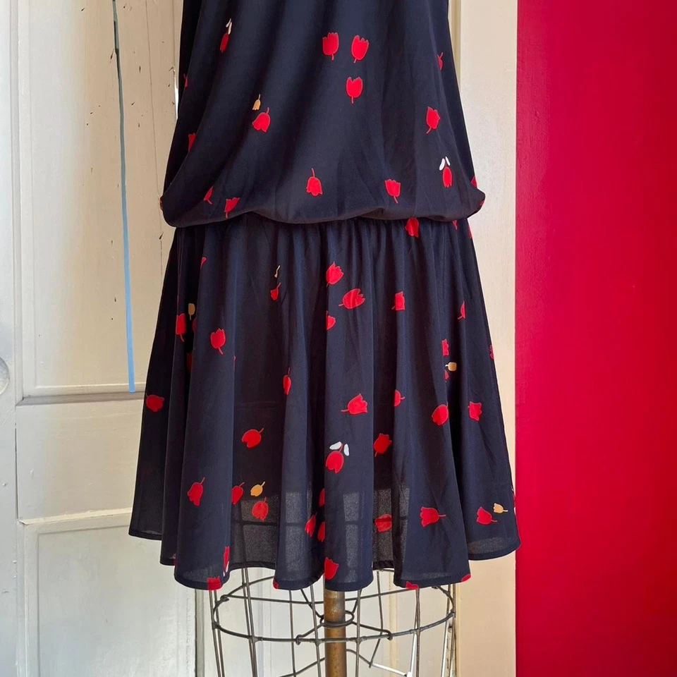 Vestido de día vintage años 70 Aristos Carnaby Street estilo años 30 cintura caída XS/S Foto 4 de 4