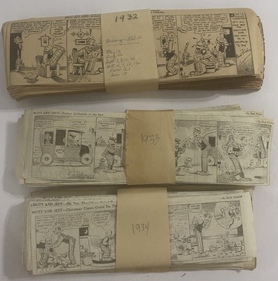 Mutt & Jeff Comic Strip Lot 1932-1934 900. Sunday Comics.  Bud Fisher