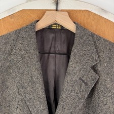 VTG Austin Reed Blazer Mens 42R Brown Tweed 2 Button 100 Wool Canvas Sport Coat