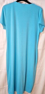 Boohoo Gr. 18 Damen Blau T Shirt Kleid Kurzarm Strand Lang